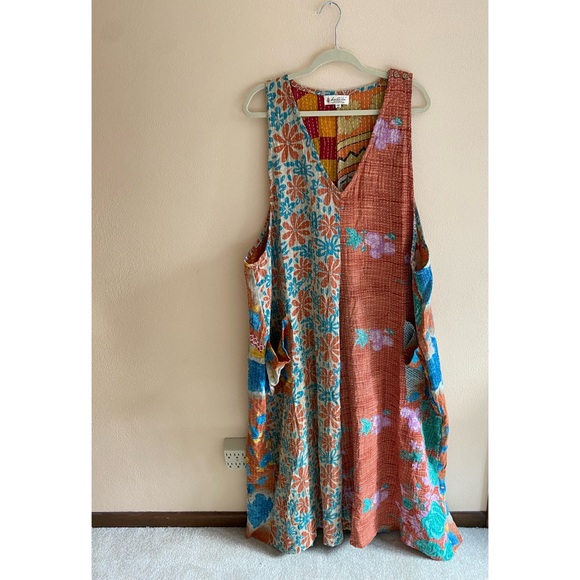 Kantha Bae Pants - BNWOT Kantha Bae Every Day Harmony Wide Leg Patchwork Handmade Jumpsuit